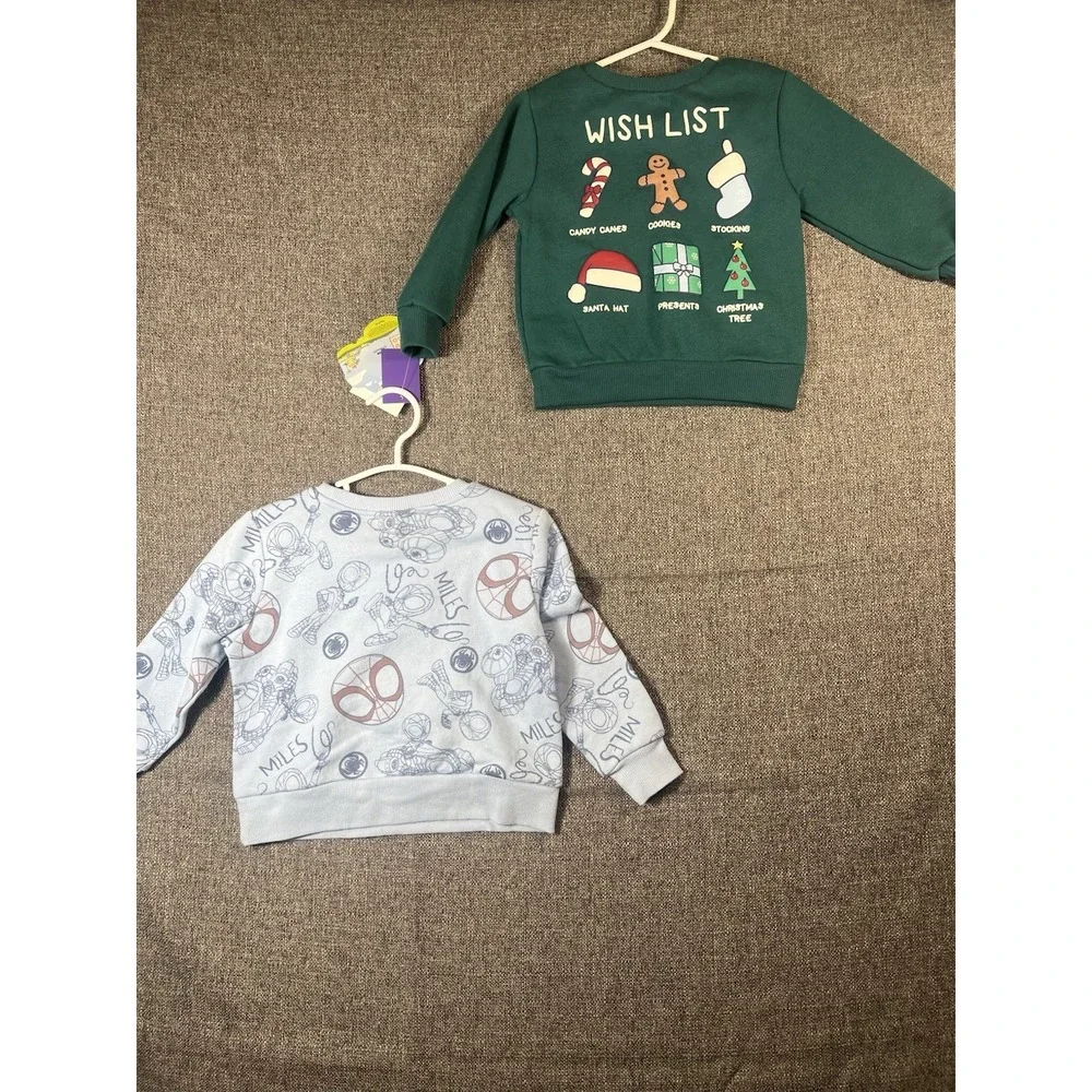 Spider-Man & Bluey Sweaters Baby Clothes 18 Months New with‎ Tags